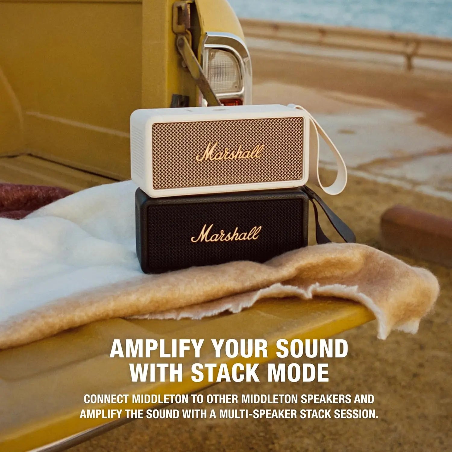 Certified Refurbished - Marshall Middleton Portable Bluetooth Speaker - Cream MarshallBullseye Deals