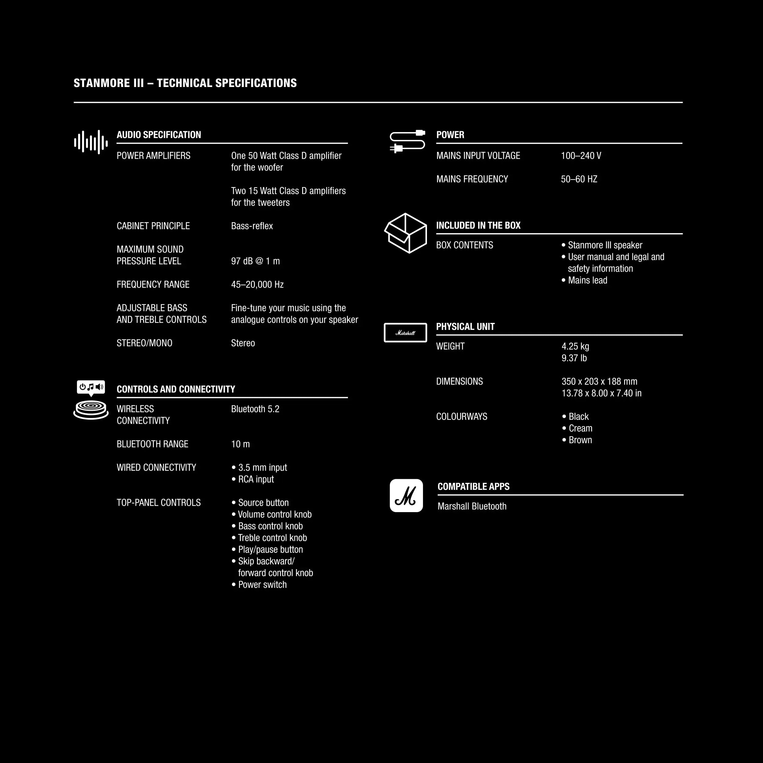 Certified Refurbished - Marshall Stanmore III Bluetooth Wireless Speaker - Black MarshallBullseye Deals