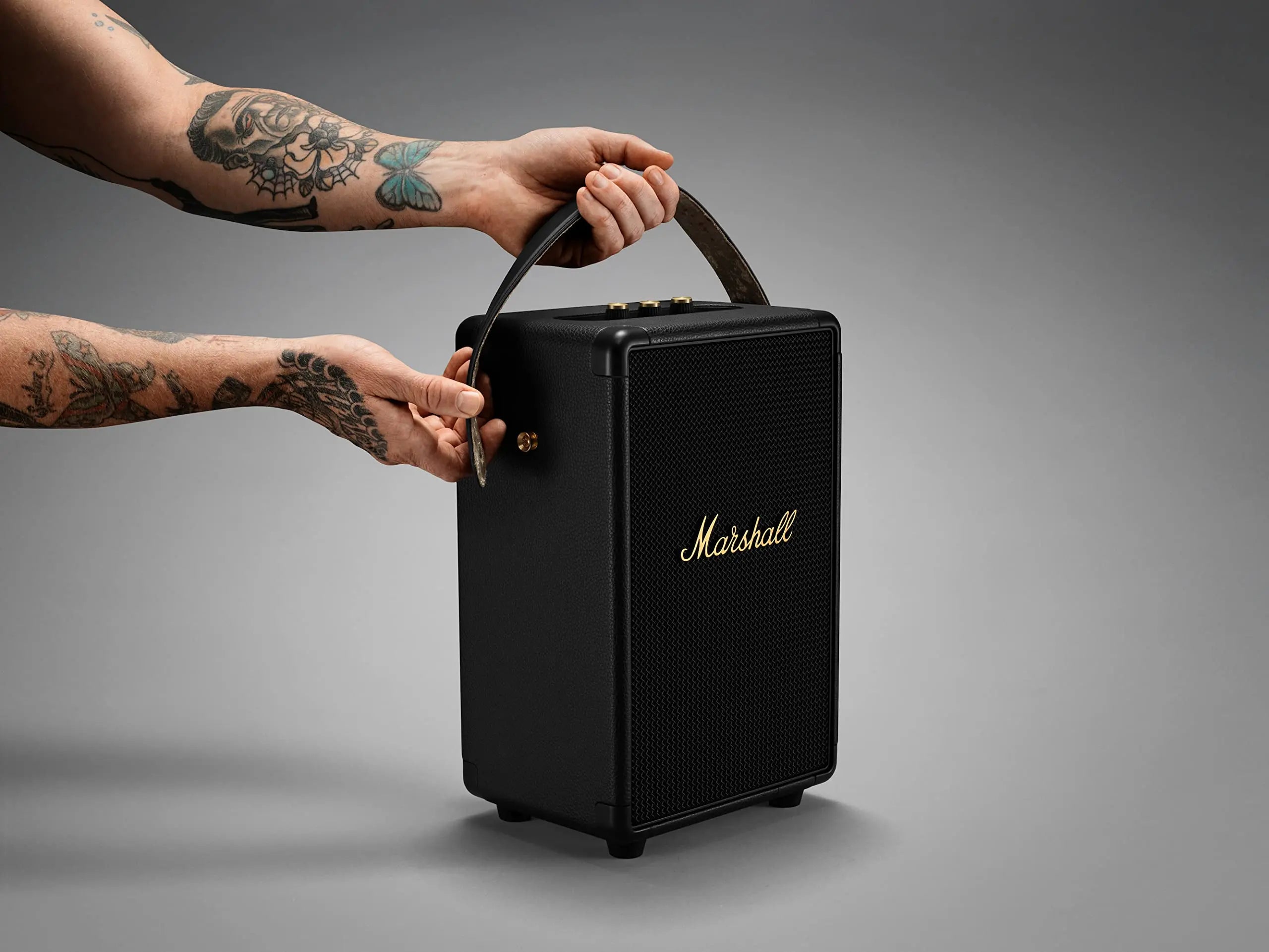 Certified Refurbished - Marshall Tufton Bluetooth Speaker, Black & Brass MarshallBullseye Deals