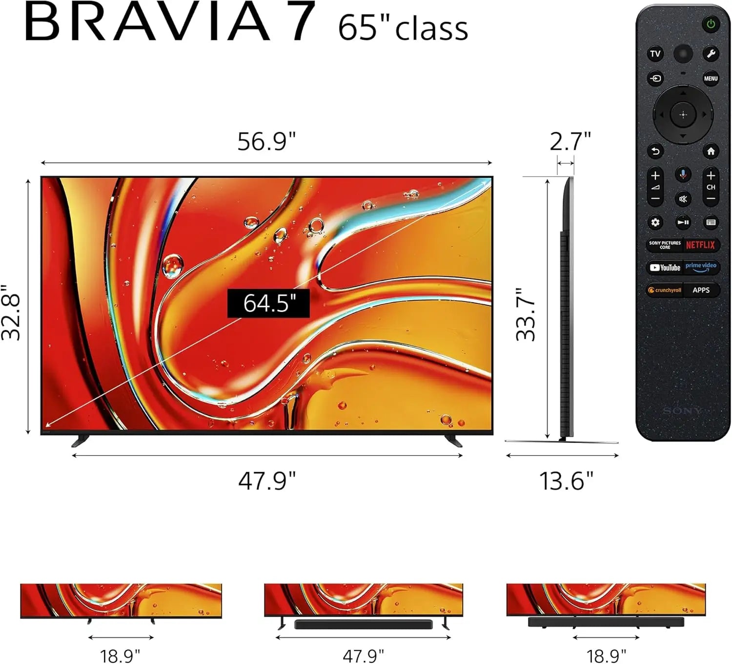Certified Refurbished - Sony - 65" class BRAVIA 7 Mini LED QLED 4K UHD Smart Google TV (2024) SonyBullseye Deals