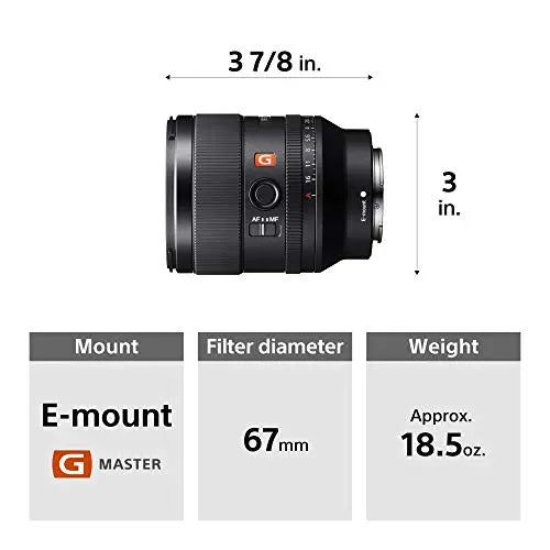 Certified Refurbished - Sony - Alpha FE 35mm F1.4 GM Full Frame Wide Angle G Master E mount Lens SonyBullseye Deals