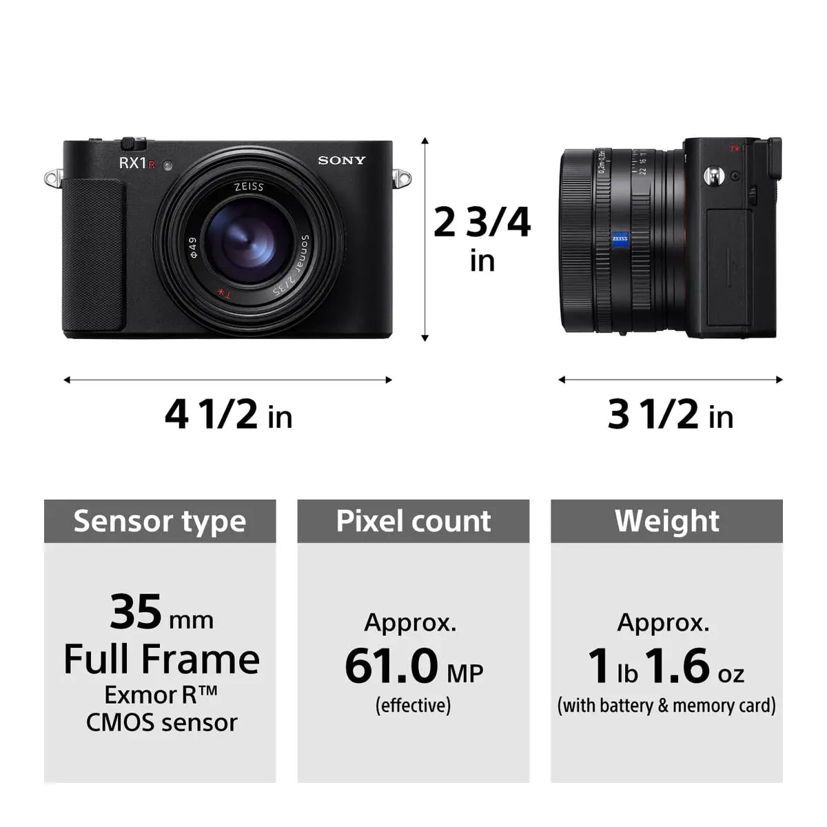 Certified Refurbished - Sony - Alpha RX1R III Premium compact camera - Black - DSCRX1RM3B SonyBullseye Deals