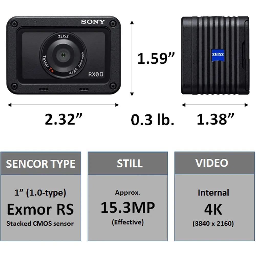 Certified Refurbished - Sony DSC-RX0M2/B RX0 II 1-inch (1.0-type) Sensor Ultra-compact Camera SonyBullseye Deals