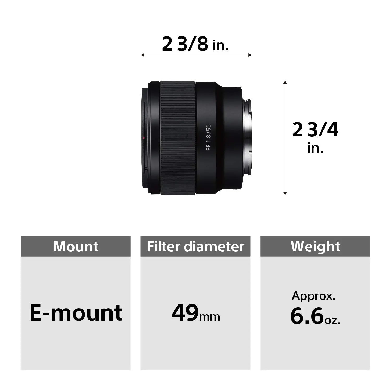 Certified Refurbished - Sony - FE 50mm f/1.8 Standard Prime Lens for E-mount Cameras SonyBullseye Deals