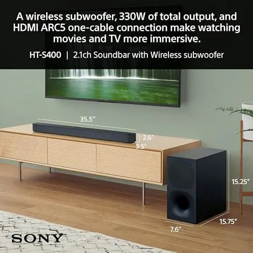 Certified Refurbished - Sony HT-S400 2.1ch Soundbar with Wireless subwoofer SonyBullseye Deals