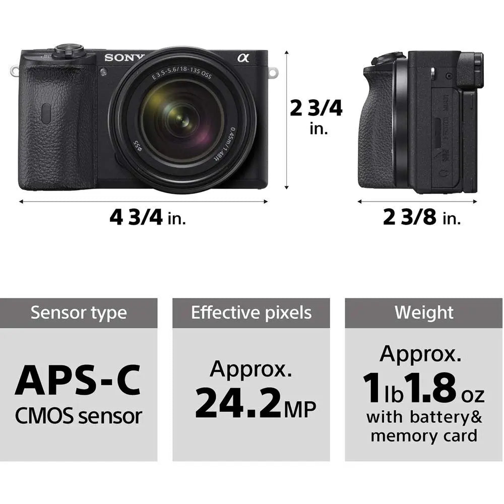 Certified Refurbished - Sony ILCE6600M/B APS-C Mirrorless Interchangeable-Lens Camera + 18-135mm Lens SonyBullseye Deals