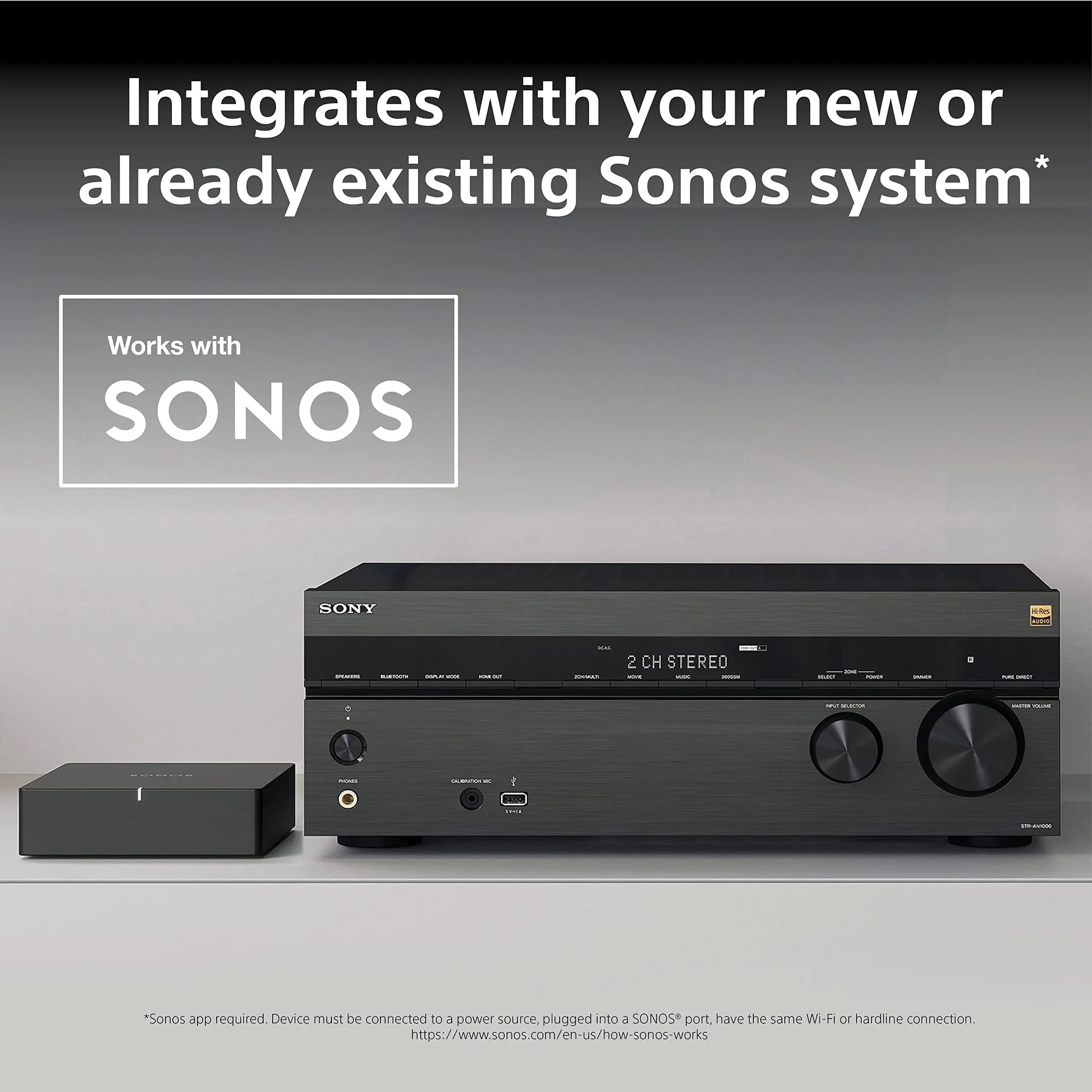 Certified Refurbished - Sony STR-AN1000 7.2 CH Surround Sound Home Theater 8K A/V Receiver SonyBullseye Deals