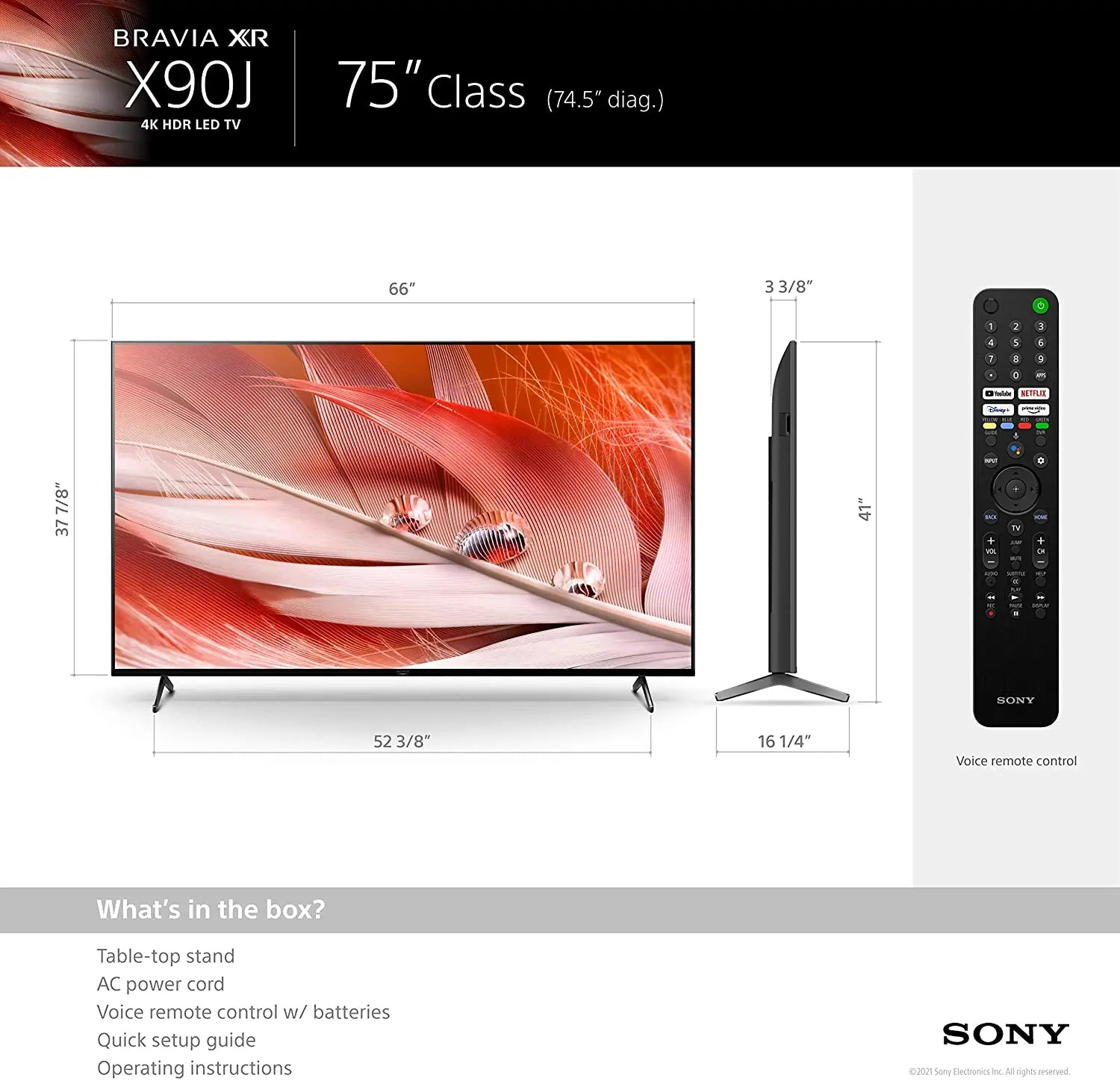 Certified Refurbished - Sony X90J 75-inch LED 4K Ultra HD Smart TV HDR Alexa Compatibility - XR75X90J - Secondipity