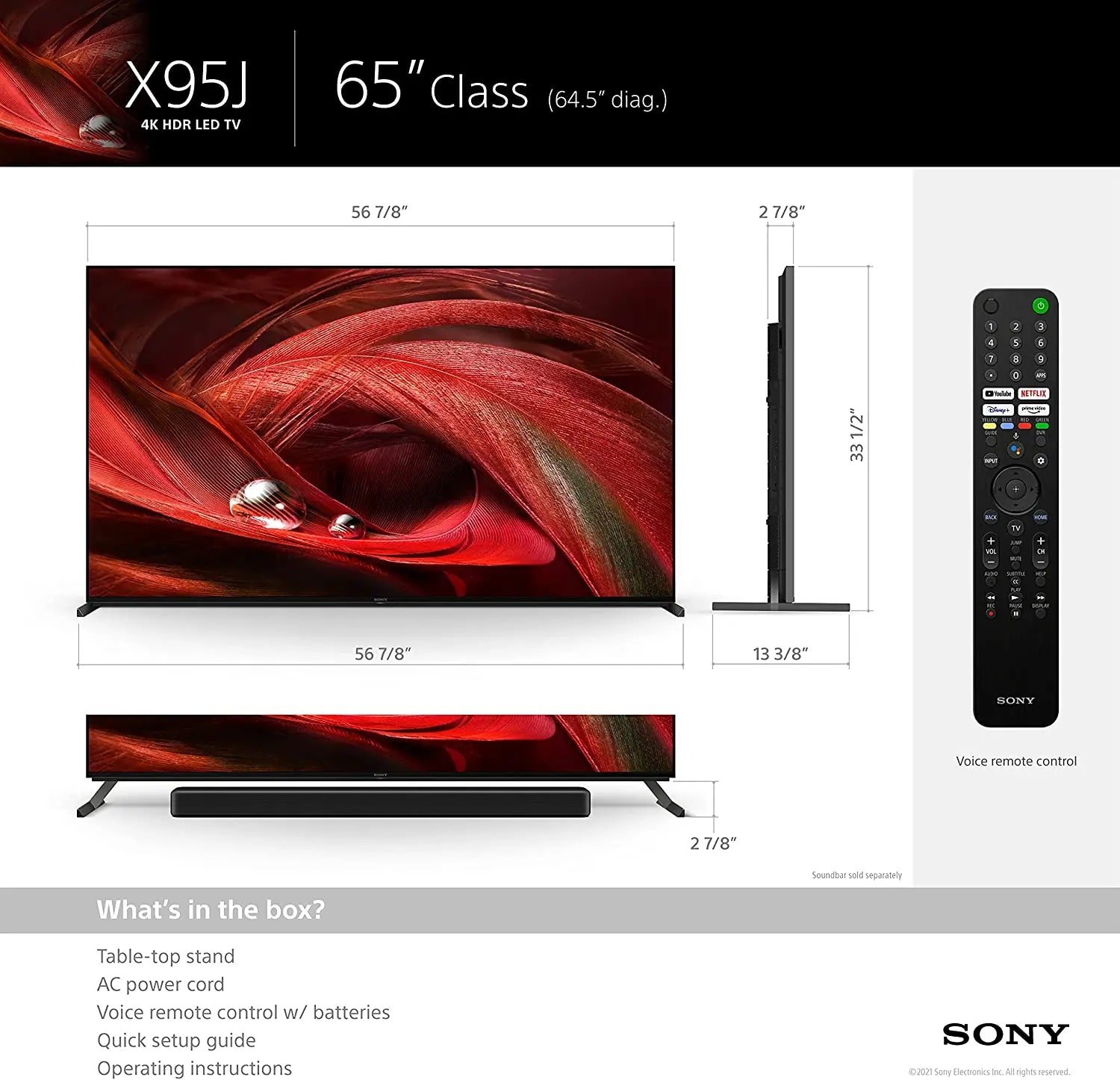 Certified Refurbished - Sony XR65X95J BRAVIA XR X95J 4K HDR Full Array LED with Smart Google TV - Secondipity