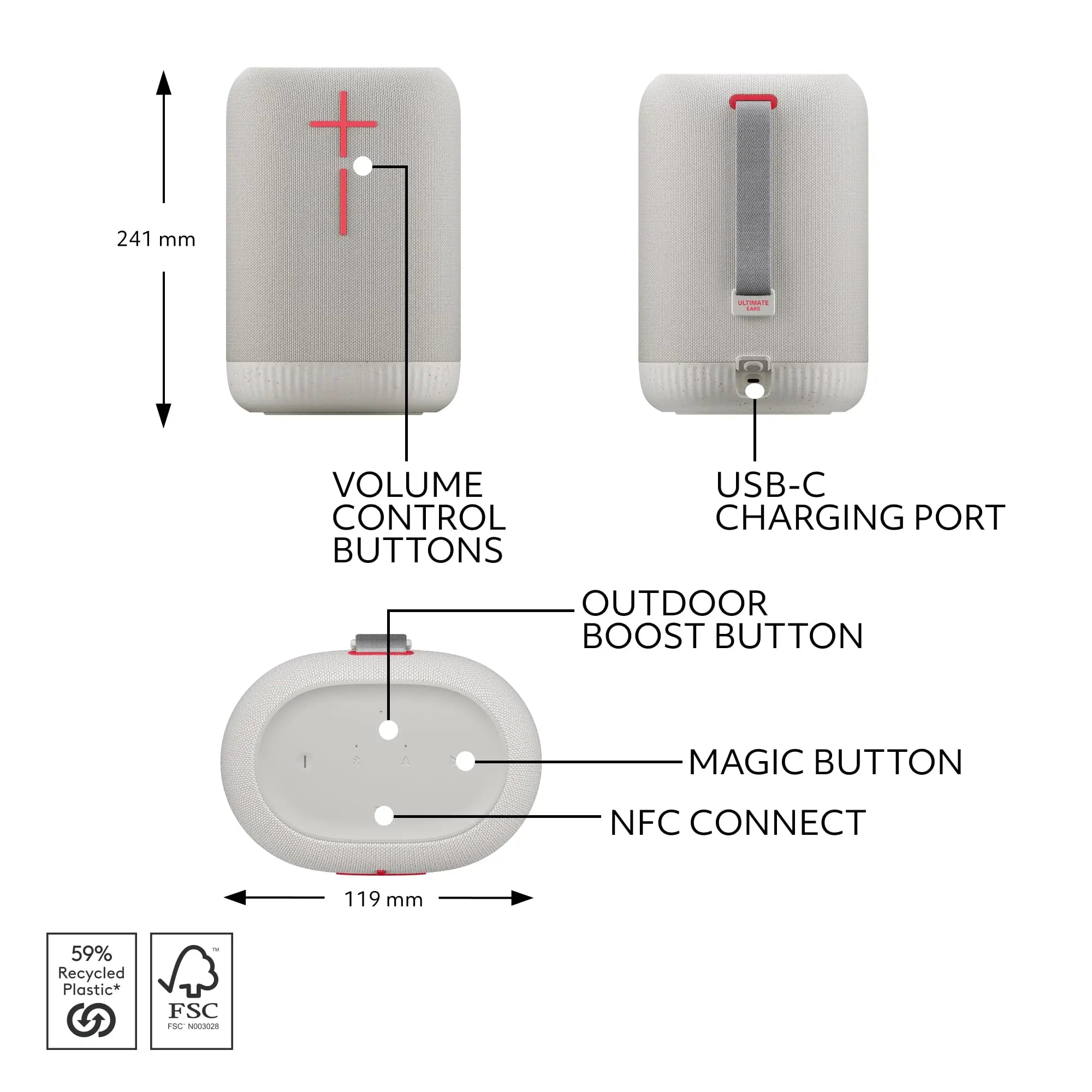 Certified Refurbished - Ultimate Ears - EPICBOOM Wireless Bluetooth Speaker - Cotton White - 984-001866 Ultimate EarsBullseye Deals