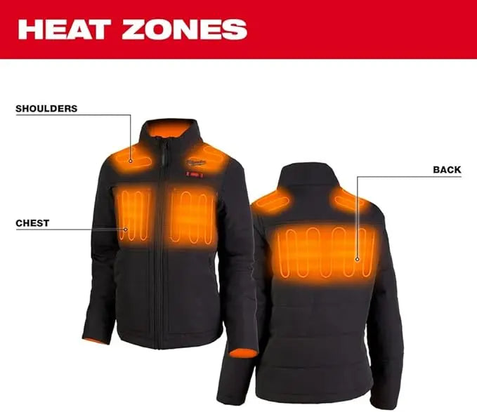 Open Box -  Milwaukee Tool Women's Medium M12 12V Li-Ion Cordless AXIS Black Heated Quilted Jacket Kit (1) 2Ah Battery/Charger - Secondipity