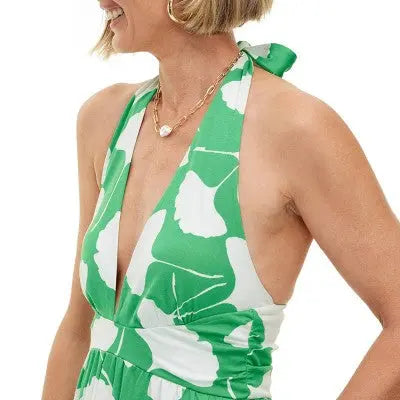 DVF for Target Women's Halter Ginkgo Green Jumpsuit: Effortless Elegance! Diane von Furstenberg for TargetBullseye Deals