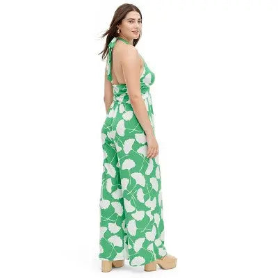 DVF for Target Women's Halter Ginkgo Green Jumpsuit: Effortless Elegance! Diane von Furstenberg for TargetBullseye Deals