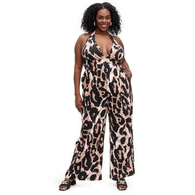 DVF for Target Women's Halter Leopard Jumpsuit: Effortlessly Chic! Diane von Furstenberg for TargetBullseye Deals
