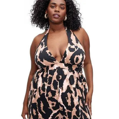DVF for Target Women's Halter Leopard Jumpsuit: Effortlessly Chic! Diane von Furstenberg for TargetBullseye Deals