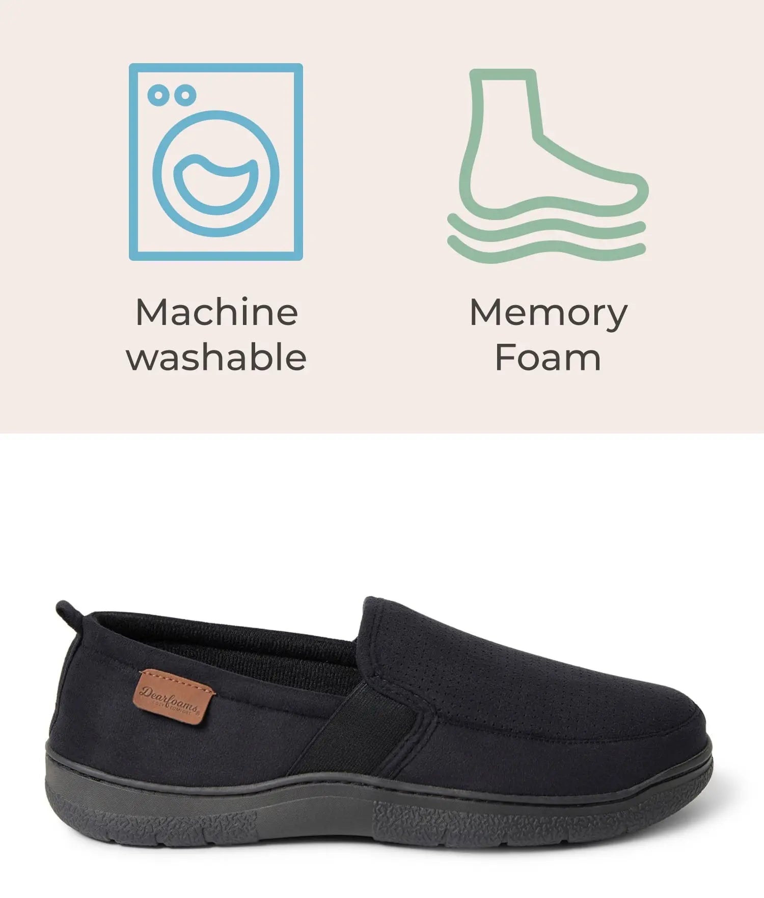 Dearfoams Cozy Comfort Men's Perforated Microsuede Moc Toe Closed Back Slippers DearfoamsBullseye Deals