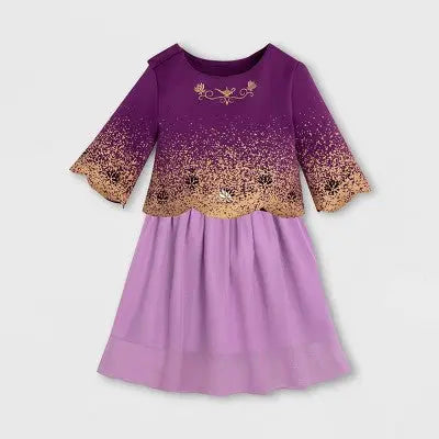 Disney Aladdin Jasmine Girls Shimmering Midi Dress Adaptive Zip-Up Back AladdinBullseye Deals