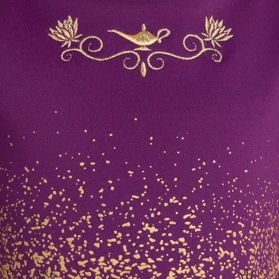 Disney Aladdin Jasmine Girls Shimmering Midi Dress Adaptive Zip-Up Back AladdinBullseye Deals