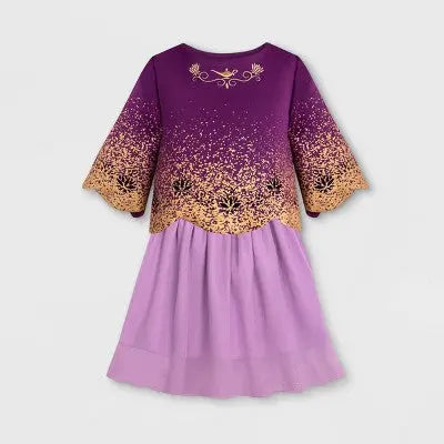 Disney Aladdin Jasmine Girls Shimmering Midi Dress Adaptive Zip-Up Back AladdinBullseye Deals