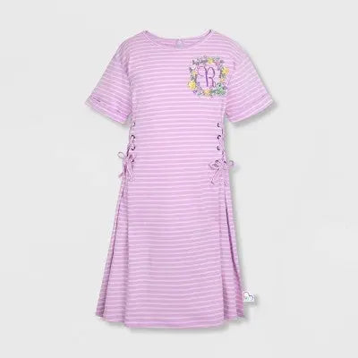 Disney Girls' Tangled Pascal Striped Dress with Lace-Up Sides DisneyBullseye Deals