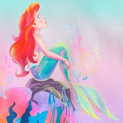 Disney Kids Pullover Semi Cropped Hooded Graphic Sweatshirt Rainbow Ombre Ariel The Little MermaidBullseye Deals