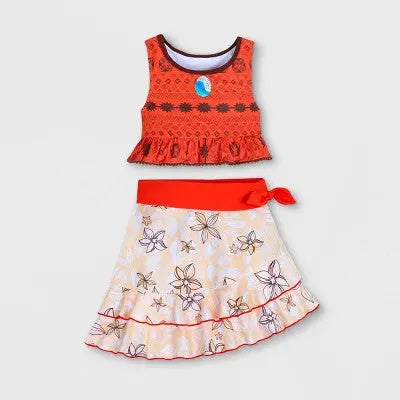 Disney Moana Kids Girls Cosplay Swim Sets 3-Piece Swimsuit UPF 50+ UV Protection DisneyBullseye Deals