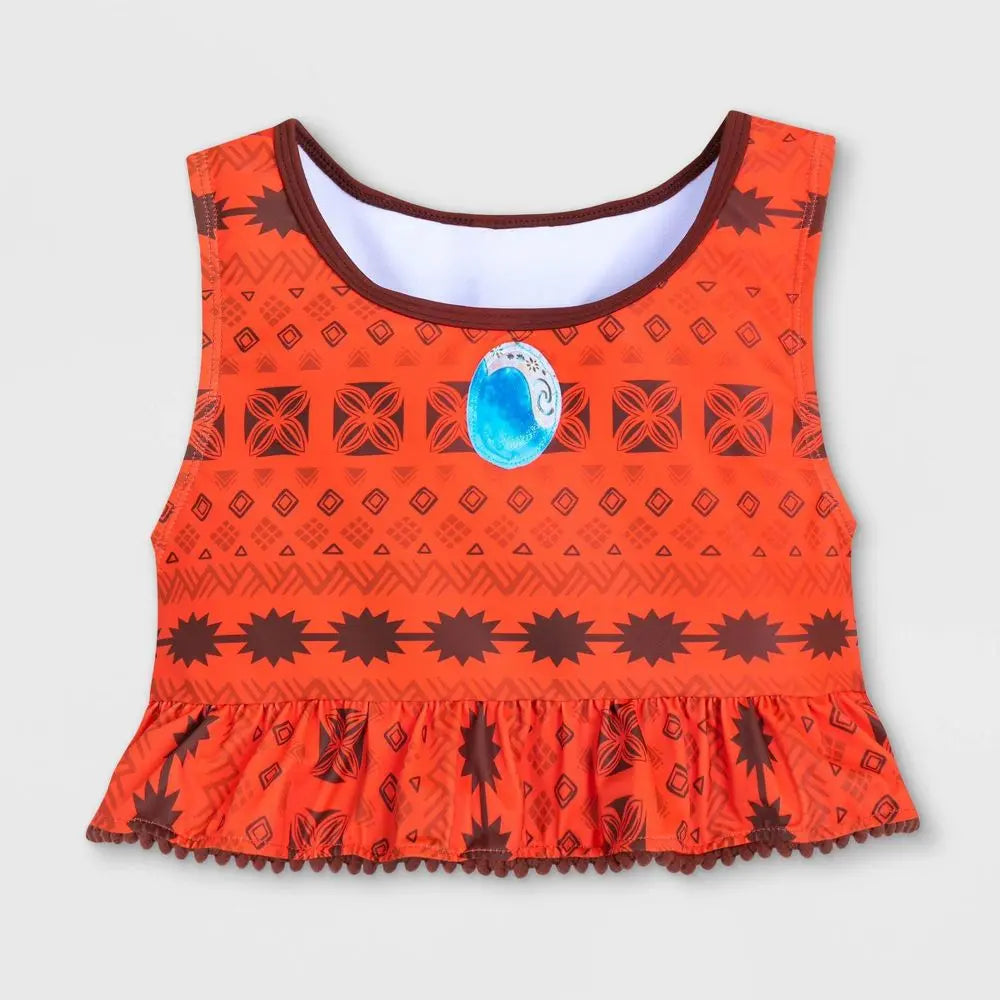Disney Moana Kids Girls Cosplay Swim Sets 3-Piece Swimsuit UPF 50+ UV Protection MoanaBullseye Deals