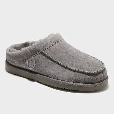 Dluxe Dearfoams Men's Suede Shearling Slip On Slippers Moccasin Indoor/Outdoor dluxe by dearfoamsBullseye Deals