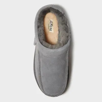 Dluxe Dearfoams Men's Suede Shearling Slip On Slippers Moccasin Indoor/Outdoor dluxe by dearfoamsBullseye Deals
