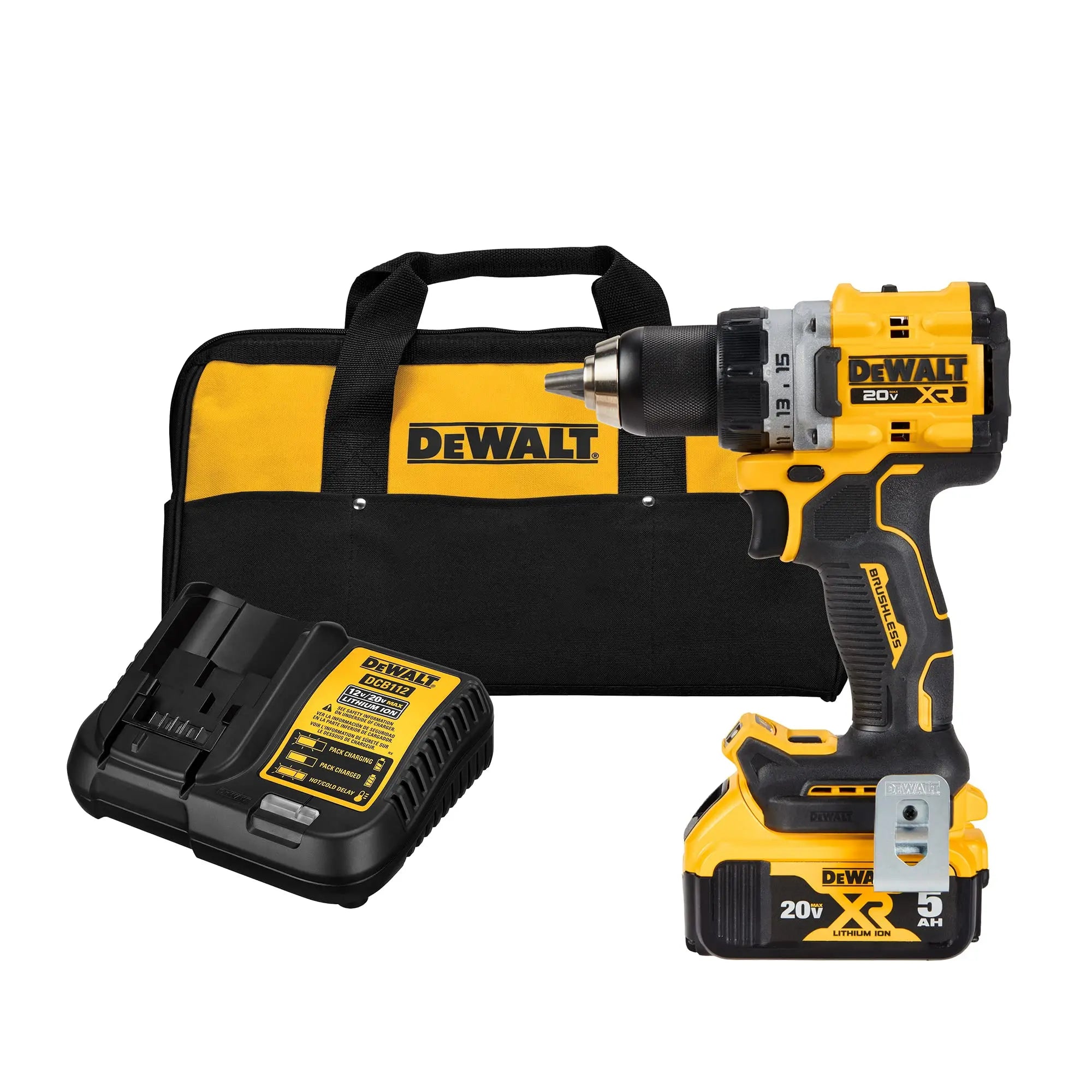Open Box - DEWALT 20V MAX* XR® Brushless Cordless 1/2 in. Drill/Driver Kit (DCD800P1), Yellow (B09YXVCTSN) DewaltBullseye Deals