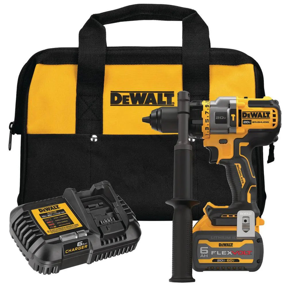 Open Box - DEWALT 20-Volt MAX Cordless Brushless 1/2 in. Hammer Drill/Driver with FLEXVOLT ADVANTAGE with (1) FLEXVOLT 6.0Ah Battery DEWALTBullseye Deals