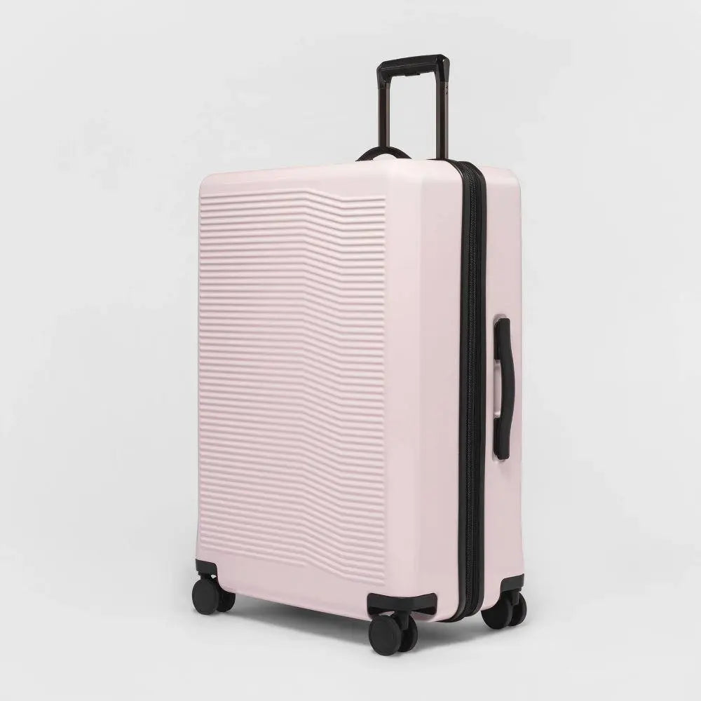 Expandable Large Checked Hardside Suitcase Spinner Hard Shell Luggage Open StoryBullseye Deals