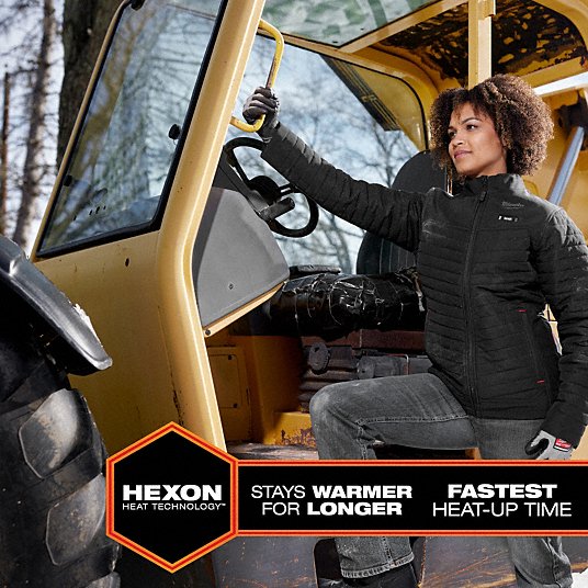 Open Box -  Women's Small M12 12-Volt Lithium-Ion Cordless AXIS Black Heated Quilted Jacket Kit with (1) 3.0 Ah Battery and Charger