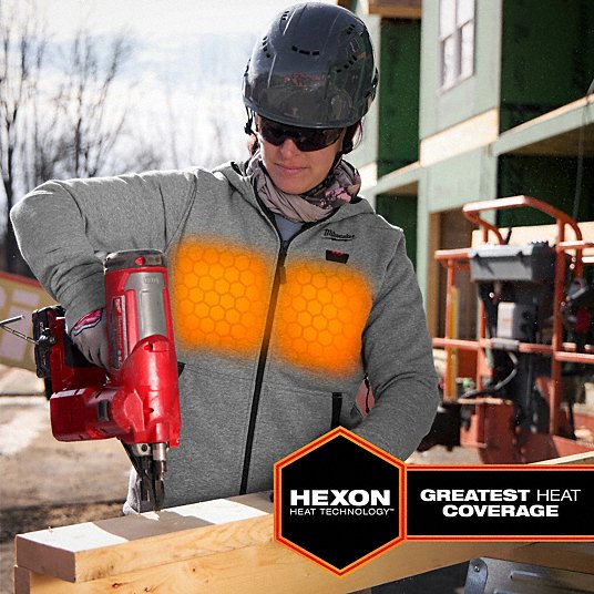 Open Box -  Women's Small M12 12-Volt Lithium-Ion Cordless Gray Heated Jacket Hoodie Kit