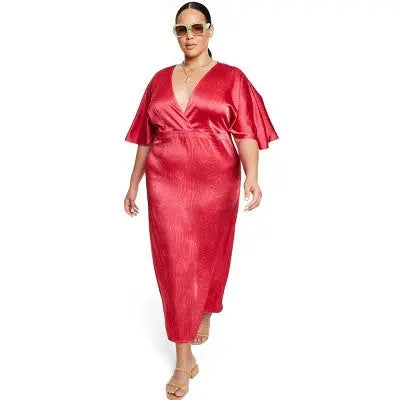 target red maxi dress Fe Noel x Target Fe Noel Women's Short Flutter Sleeve Maxi Dress – Secondipity