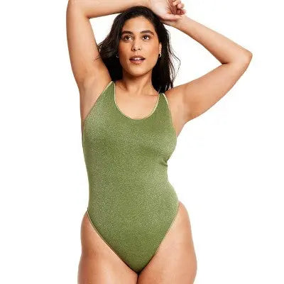 Fe Noel x Target Women's Metallic High-Leg Cheeky One Piece Swimsuit - Secondipity