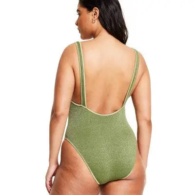 Fe Noel x Target Women's Metallic High-Leg Cheeky One Piece Swimsuit - Secondipity