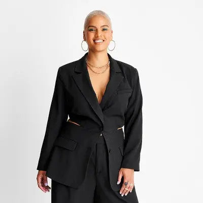 Future Collective Alani Noelle Women's Lightweight Cut-Out Blazer Jacket Future Collective with Alani NoelleBullseye Deals