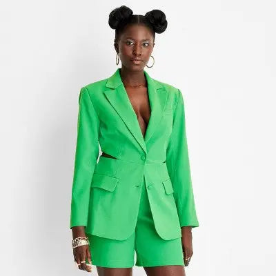 Future Collective Alani Noelle Women's Lightweight Cut-Out Blazer Jacket Future Collective with Alani NoelleBullseye Deals