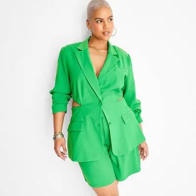 Future Collective Alani Noelle Women's Lightweight Cut-Out Blazer Jacket Future Collective with Alani NoelleBullseye Deals