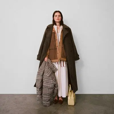 Future Collective Reese Women's Plus Winter Textured Trench Coat Jacket Future Collective with ReeseBullseye Deals