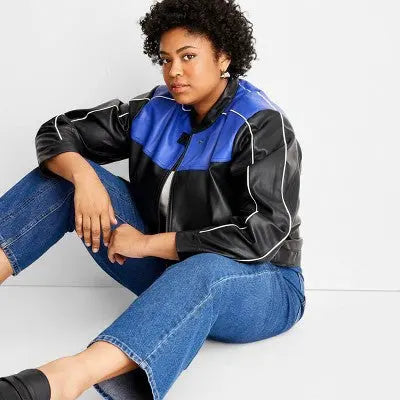Future Collective With Reese Women's Zip-Up Leather Jacket Future Collective with ReeseBullseye Deals