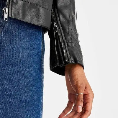 Future Collective With Reese Women's Zip-Up Leather Jacket Future Collective with ReeseBullseye Deals