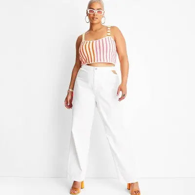 Future Collective with Alani Noelle Women's Cut Out Waist Straight Leg Jeans Future Collective with Alani NoelleBullseye Deals