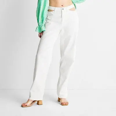 Future Collective with Alani Noelle Women's Cut Out Waist Straight Leg Jeans Future Collective with Alani NoelleBullseye Deals