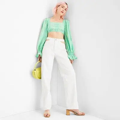 Future Collective with Alani Noelle Women's Cut Out Waist Straight Leg Jeans Future Collective with Alani NoelleBullseye Deals