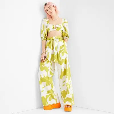 Future Collective with Alani Noelle Women's Floral Wide Leg Relaxed Pants Future Collective with Alani NoelleBullseye Deals