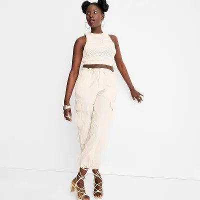 Future Collective with Alani Noelle Women's High Rise Relaxed Leg Ankle Joggers Future Collective with Alani NoelleBullseye Deals