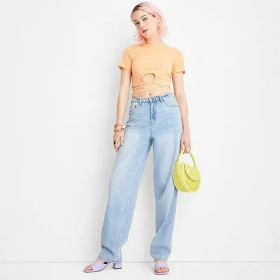 Future Collective with Alani Noelle Womens Plus Relaxed Leg Full Baggy-Fit Jeans Future Collective with Alani NoelleBullseye Deals