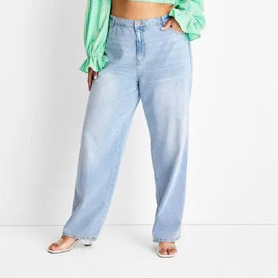 Future Collective with Alani Noelle Womens Plus Relaxed Leg Full Baggy-Fit Jeans Future Collective with Alani NoelleBullseye Deals